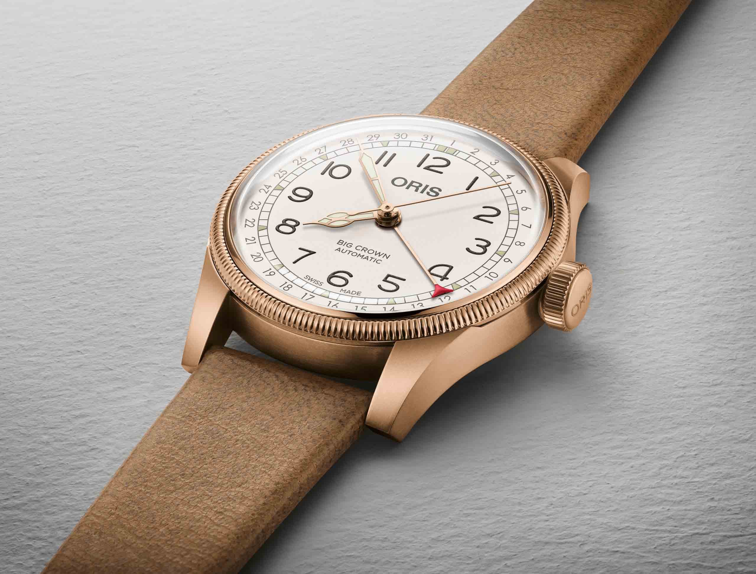 Oris Oris Big Crown Bronze Pointer Date 01 754 7741 3161-Set, big crown швейцария мужские часы на браслете кожаный боковой вид